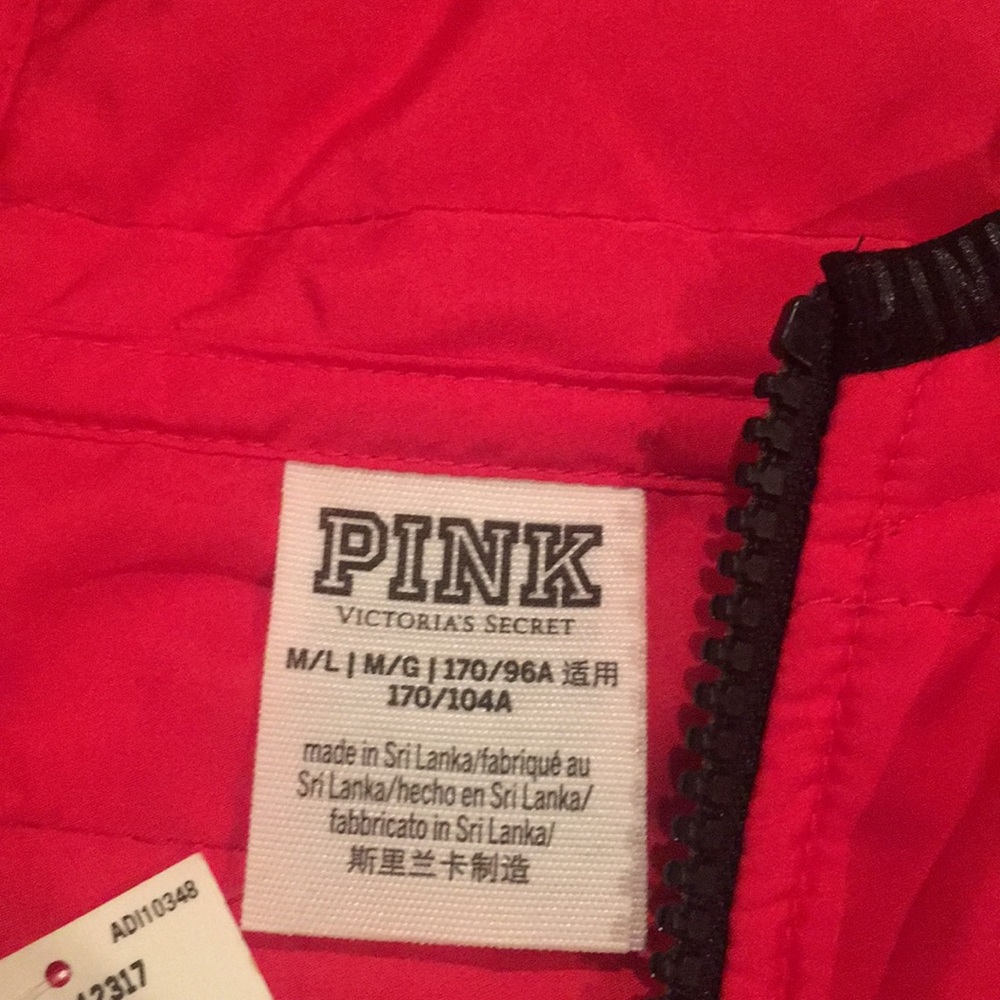 victoria’s secret pink puffer sport jacket red M/L - Picture 5 of 5